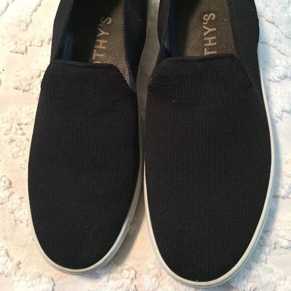 Rothy's Womens Size 7.5 Black Slip on Comfort Shoe Washable - Picture 1 of 12